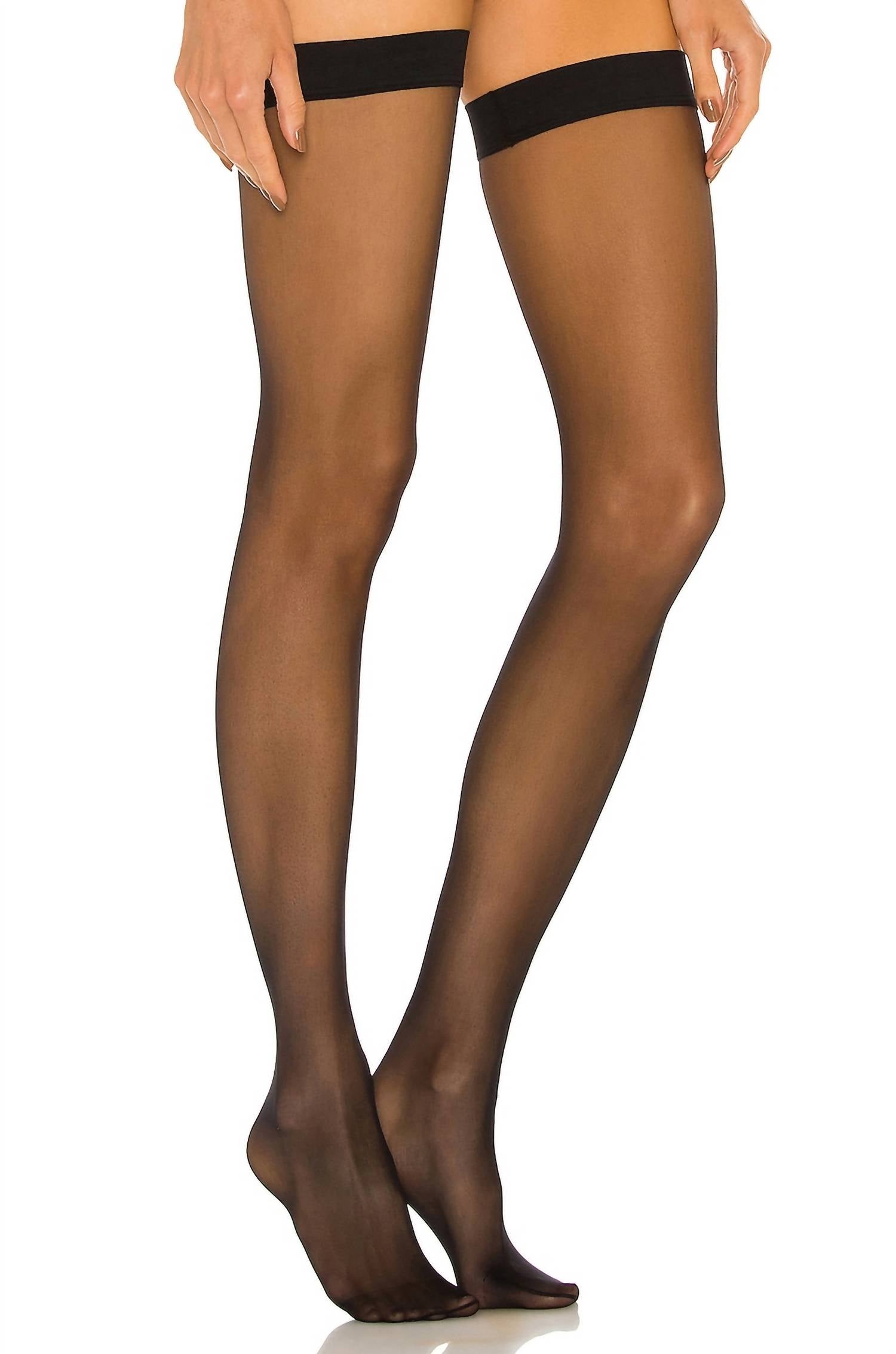Wolford Women's Individual 5 Stay Up Stockings in black - women's accessory