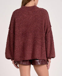 ELAN Women's Swing Sweater in red - women's sweater - detail view