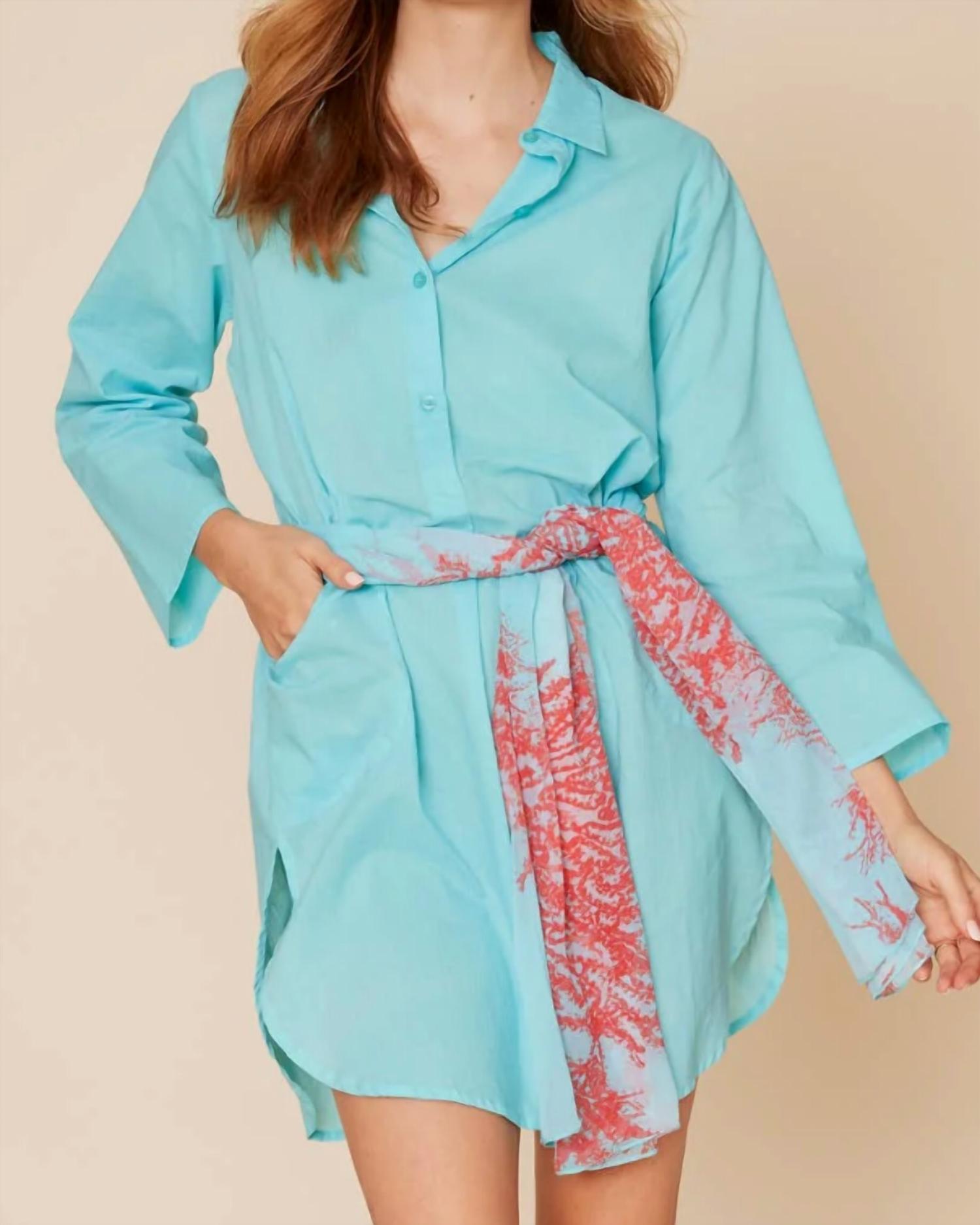 Modaposa - Gabriella Tunic Shirt Dress With Pockets