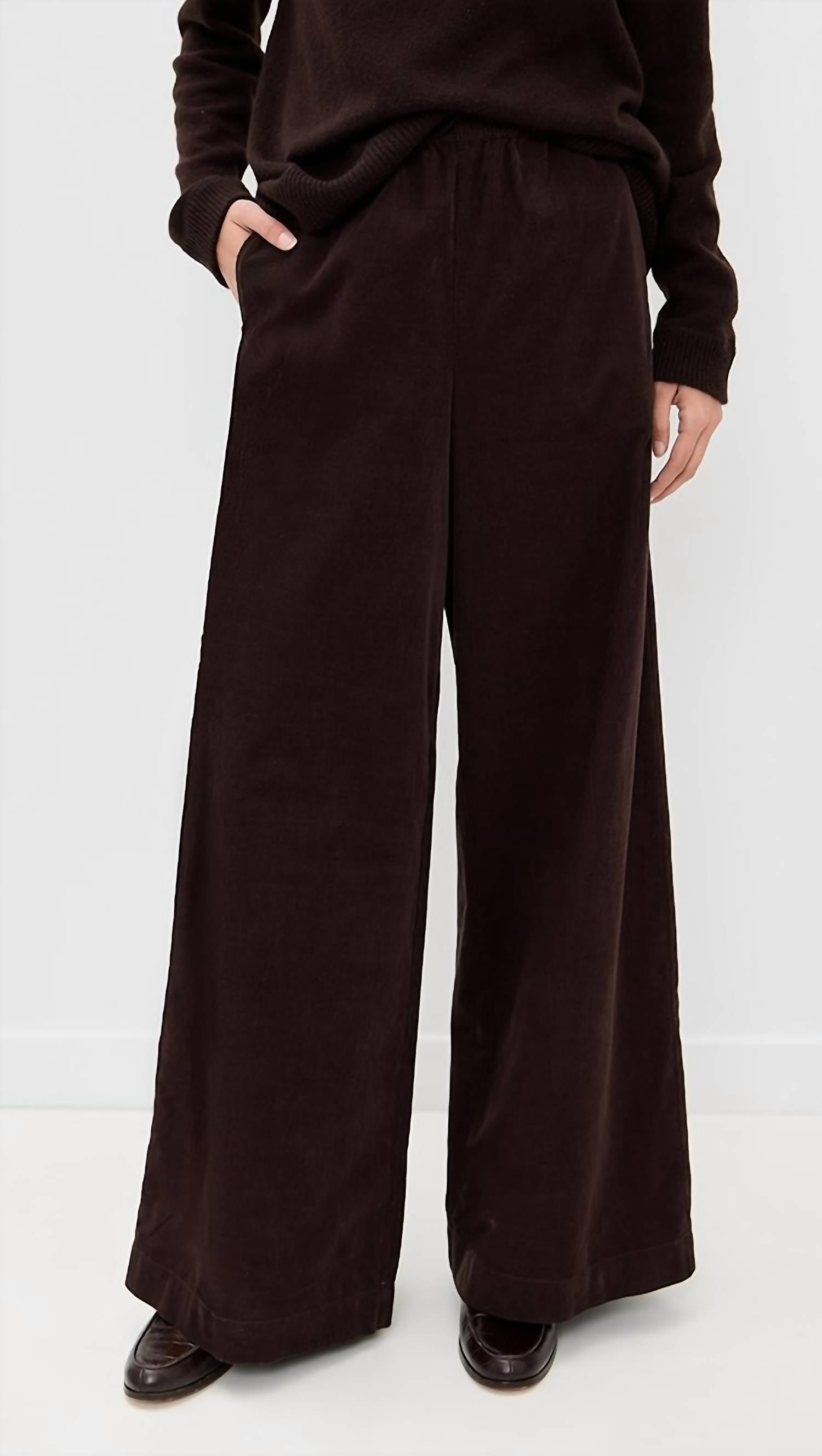 Atm - Corduroy Wide Leg Pull On Pant