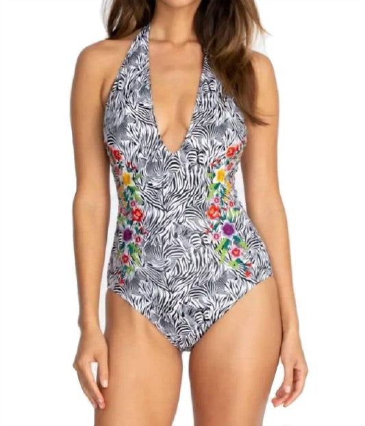 Spring Halter Embroidered One-Piece