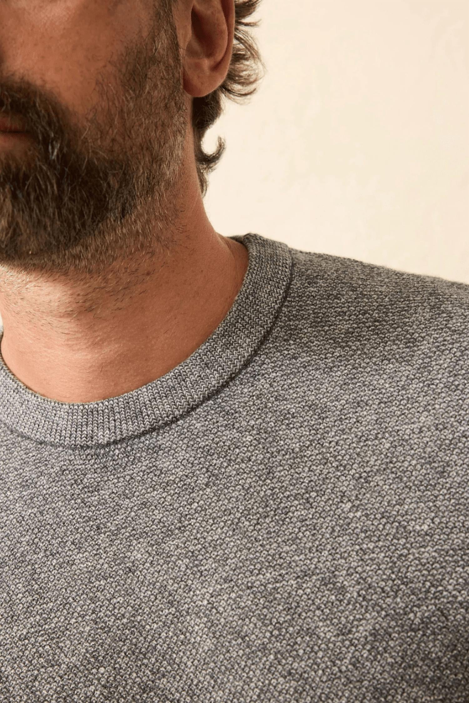 Faherty Jackson Crew Sweater in dark ash feeder 1 - men's long sleeve top - view 5