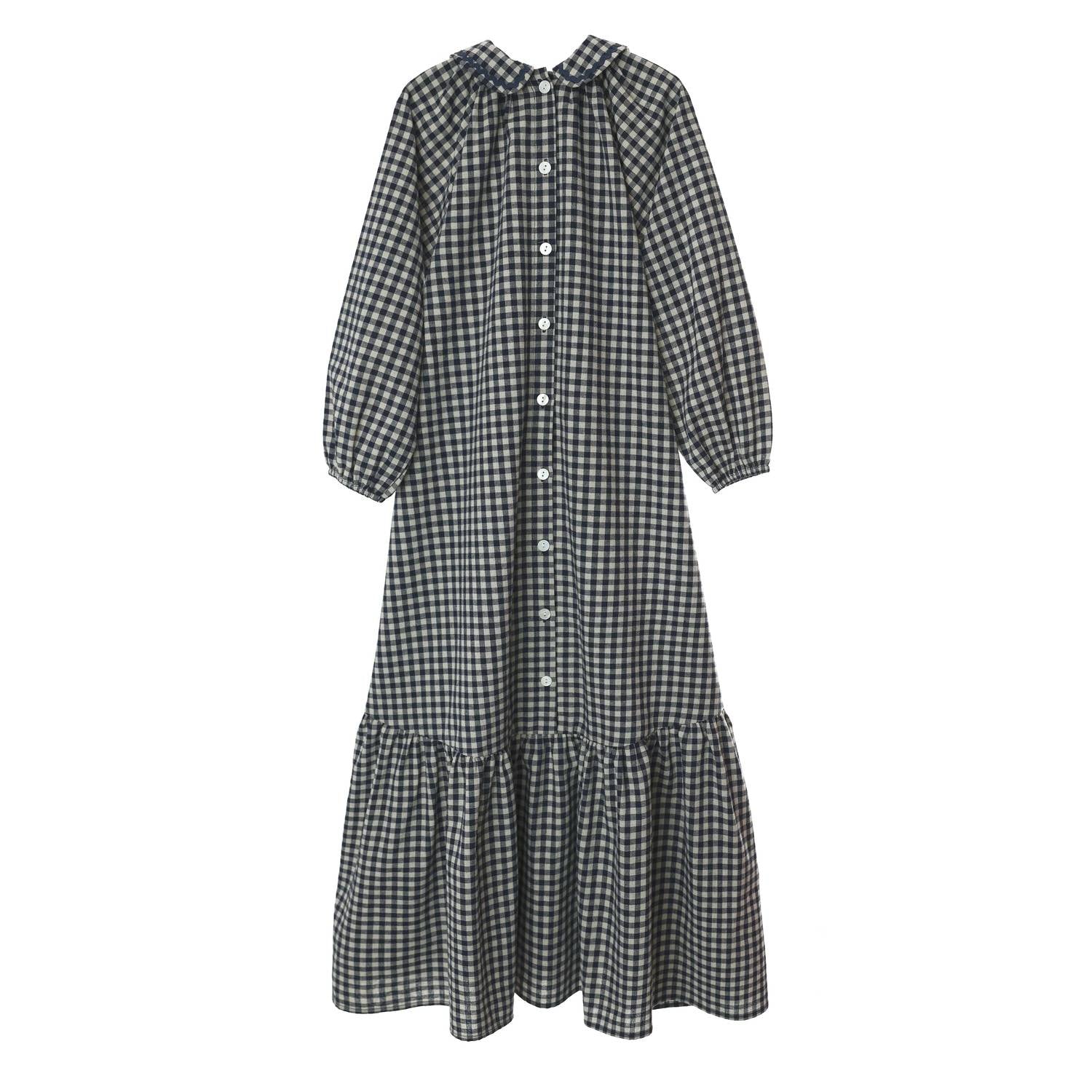Bonjour - Girls Gingham Collar Maxi Dress
