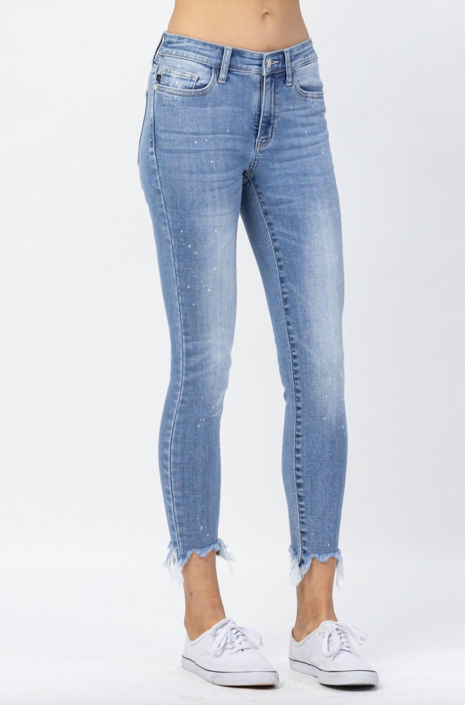 Judy Blue - Bleach Splash Skinny Capris Pant