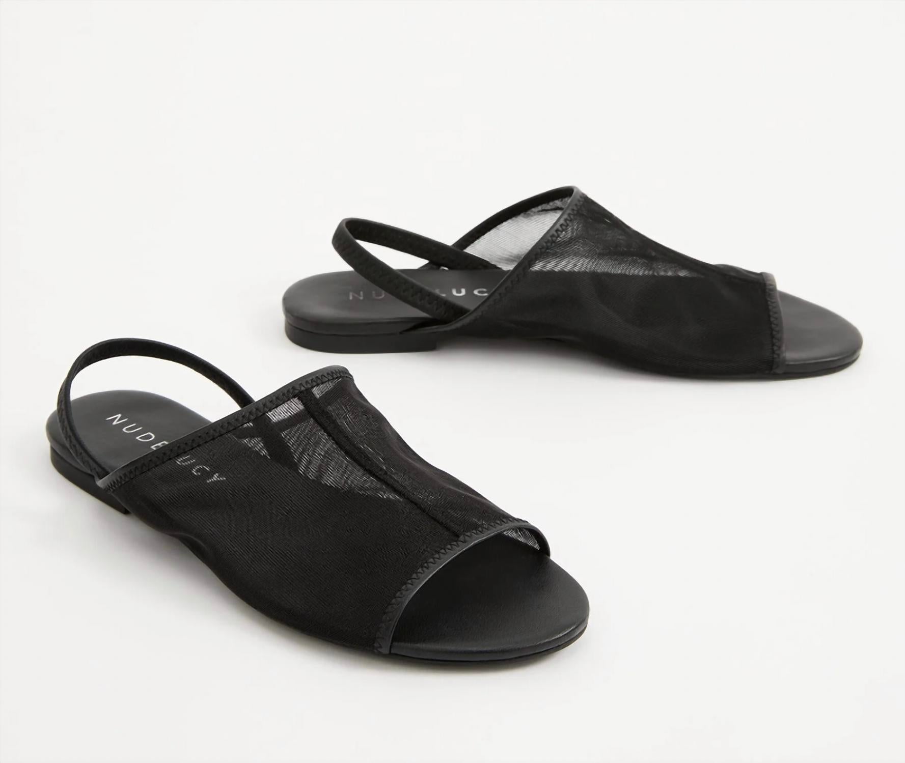 Nude Lucy Women's Eris Mesh Slingback Sandals in black - women's sandal - alternate view