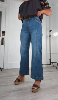 RISEN River High Rise Wide Leg Jeans in med wash - women's jeans - alternate view