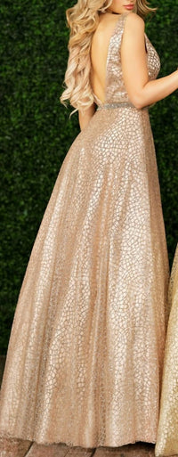 Karishma Creations Women's Prom Dress in rose gold - women's dress - detail view