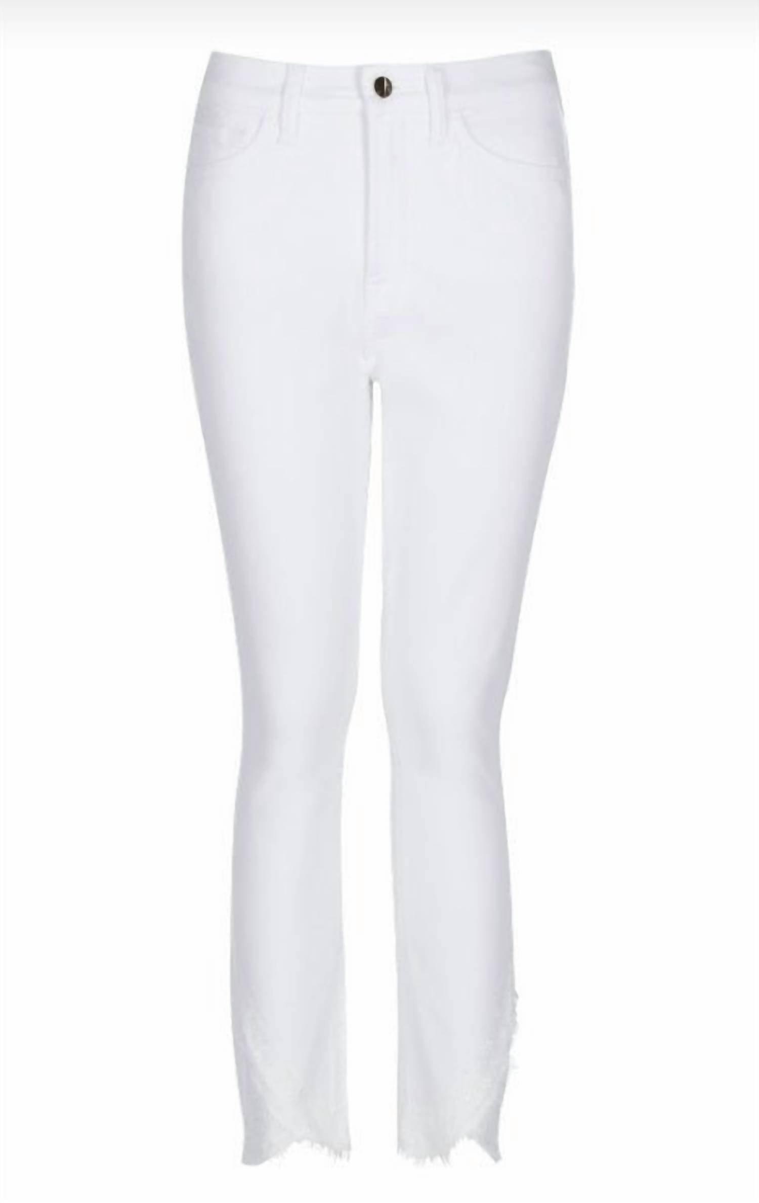 Women's High-Waist Ankle Skinny Scalloped Lace Jean