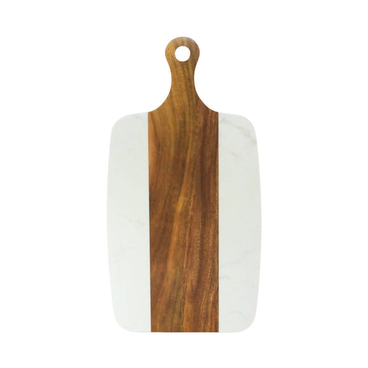 Creative Gifts International - Marble and Acacia Wood Center Handled Board