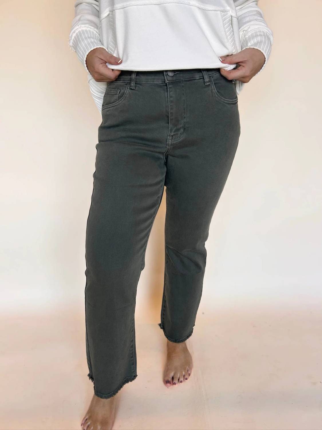 Coco + Carmen - Genesis Frayed Ankle Bootcut Jeans