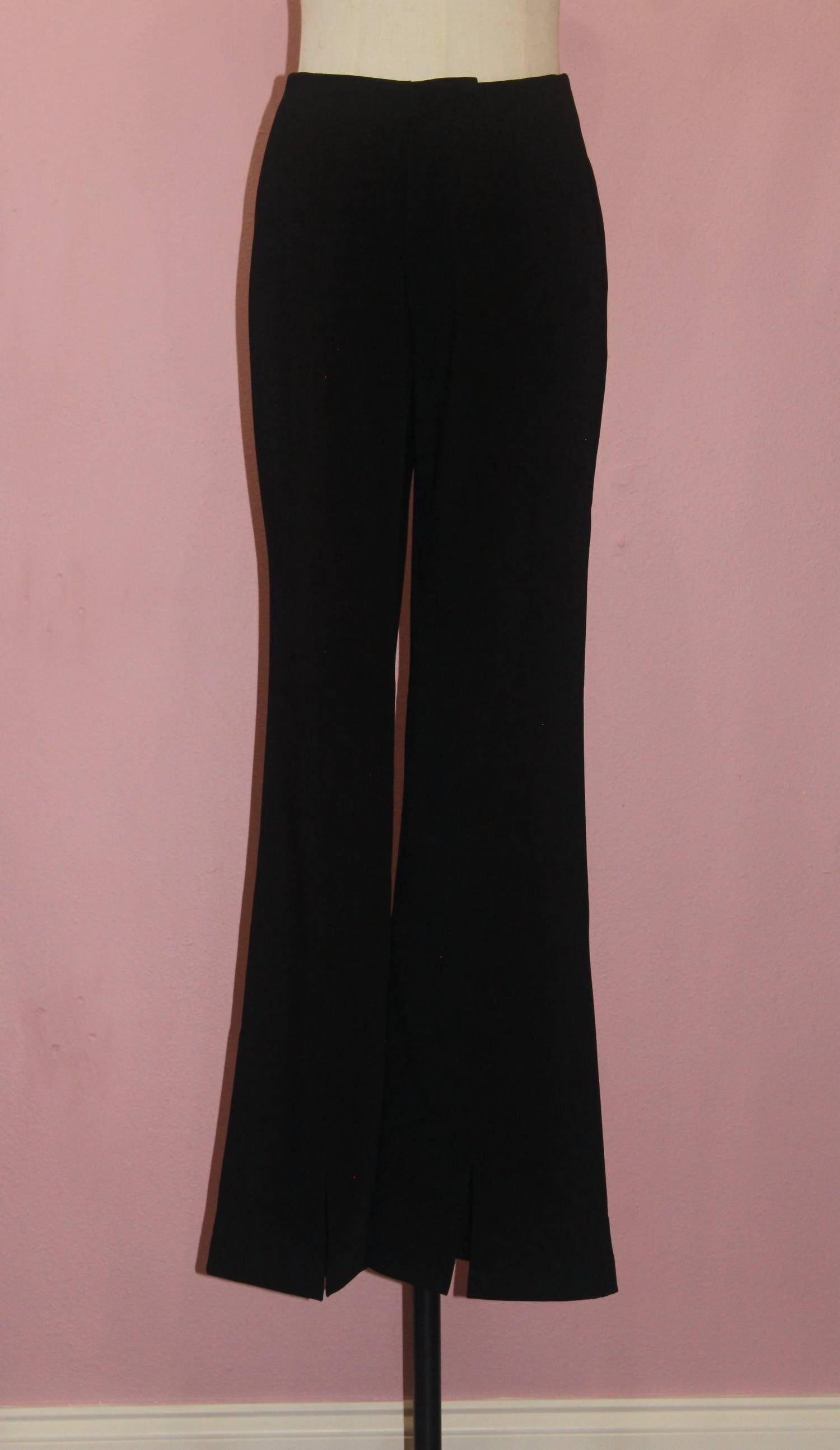 CRESCENT Women's Noelle Front Slit Flare Pants in black - women's pants