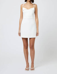 FRENCH CONNECTION Whisper Foldover Mini Dress in summer white - women's dress
