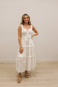Entro - Rory Sleeveless Eyelet Bow Front Midi Dress