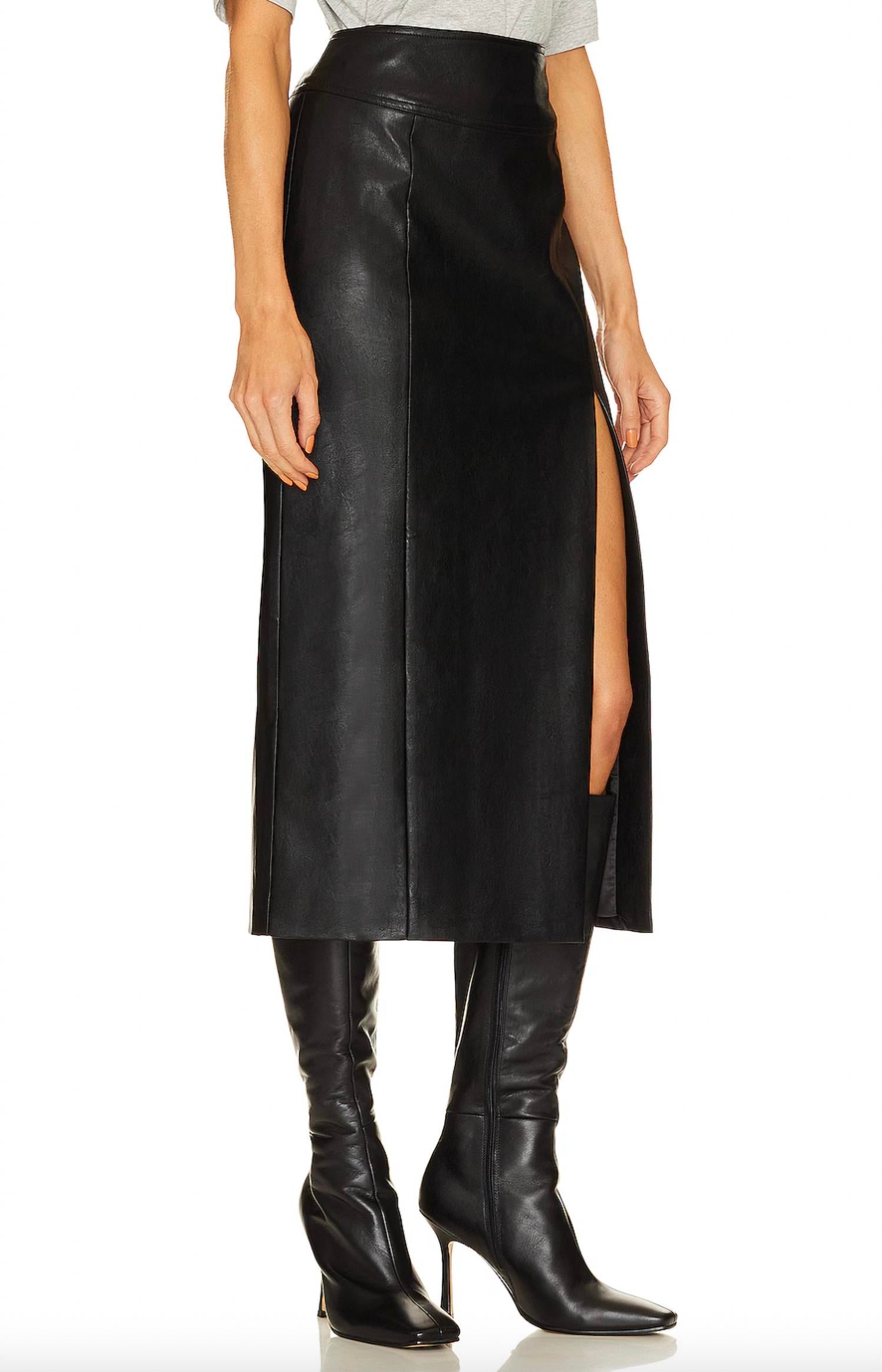 Bardot - Dante Faux Leather Midi Skirt