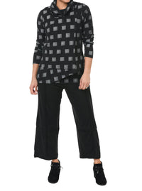 Tulip Clothing Bristol Cowl Neck Pullover Sweatshirt in black - women's top - alternate view