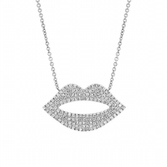 Diana M Jewels - 0.19 Cts Diamond Pave Lips Pendant