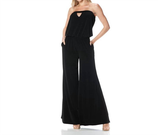 Ariella - Strapless Keyhole Wide Leg Jumpsuit