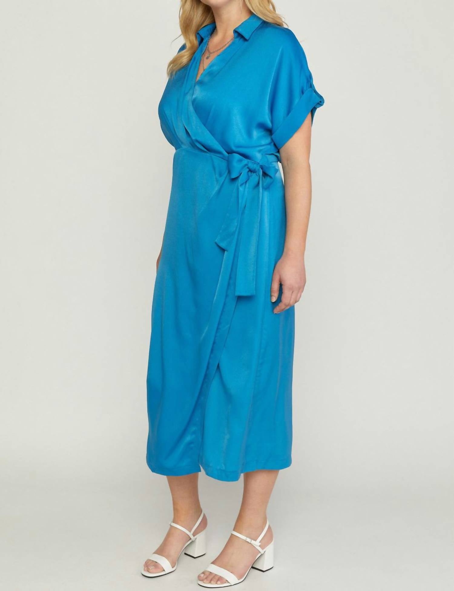 Entro - Satin Wrap Dress