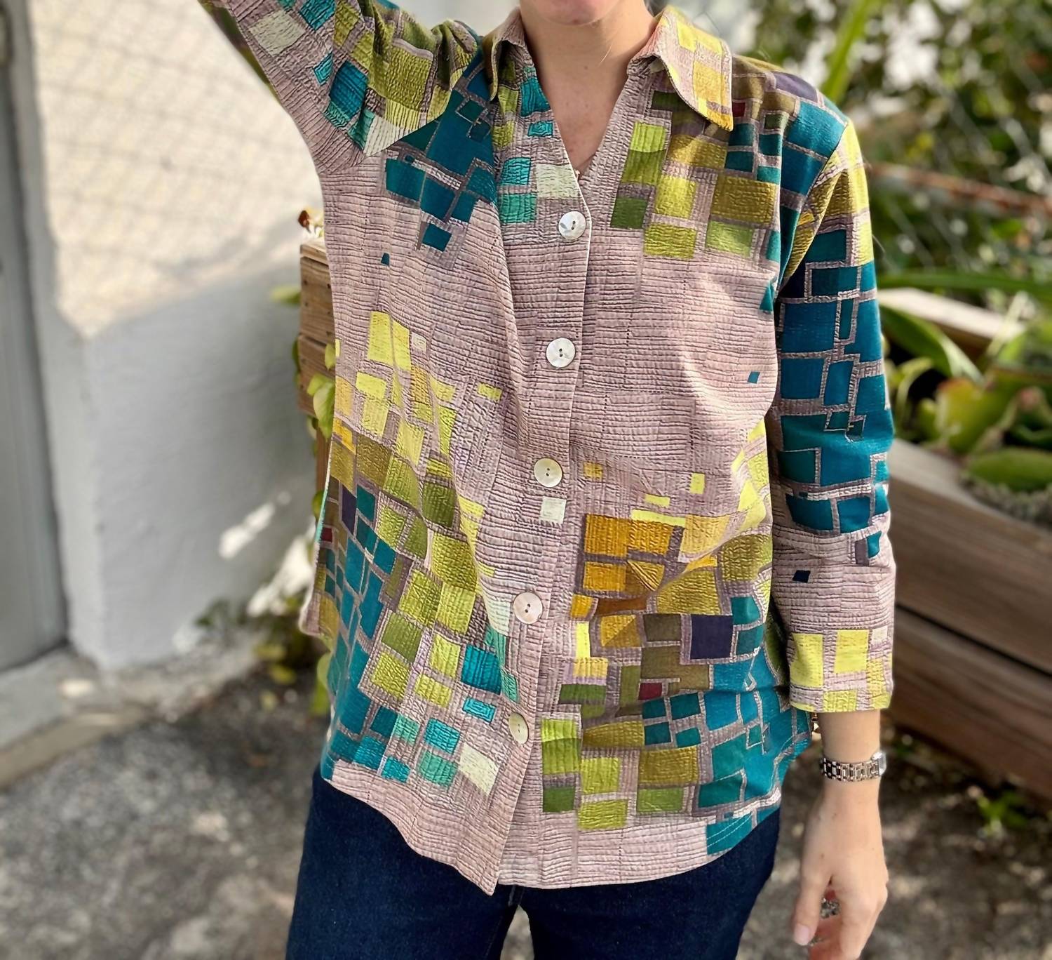 Parsley & Sage - Irene Printed Button Down Shirt