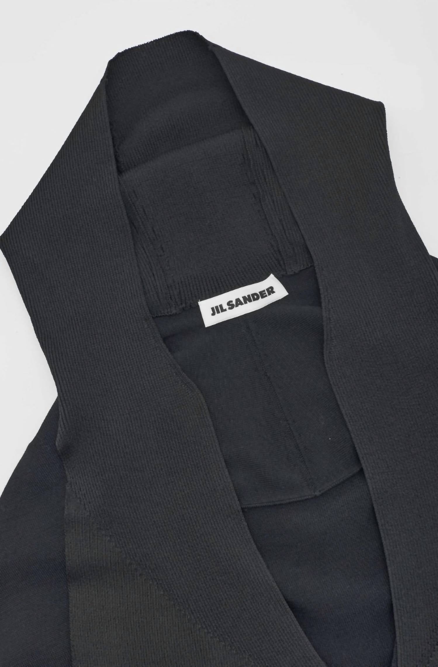 Jil Sander Women's Sleeveless Dress With Tie Collar in black - women's dress - alternate view