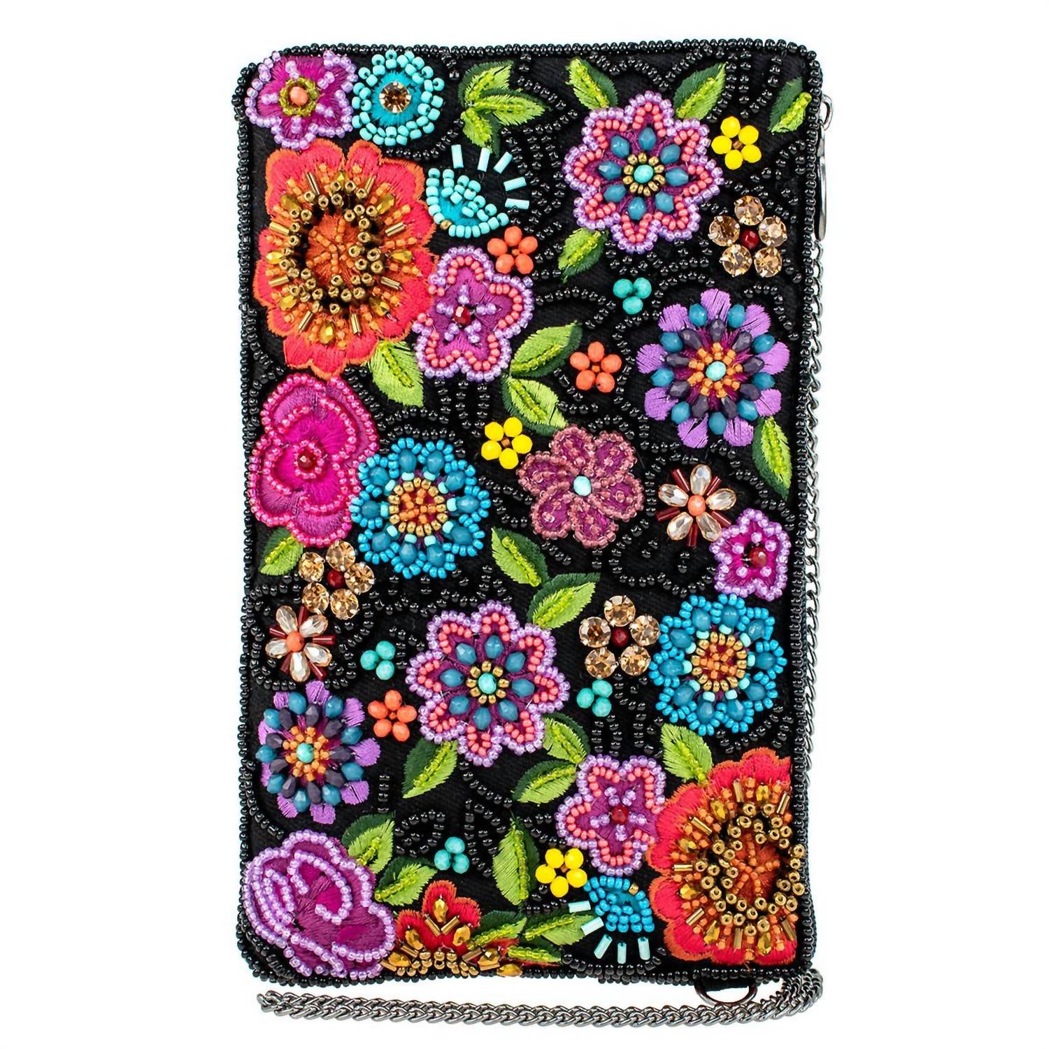 Mary Frances - Women's So Sweet Beaded Floral Crossbody Phone Bag