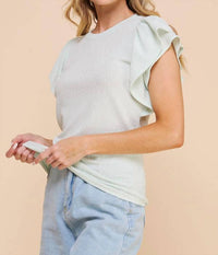 If She Loves - Sparkly Ruffle Sleeve Irvin Blouse