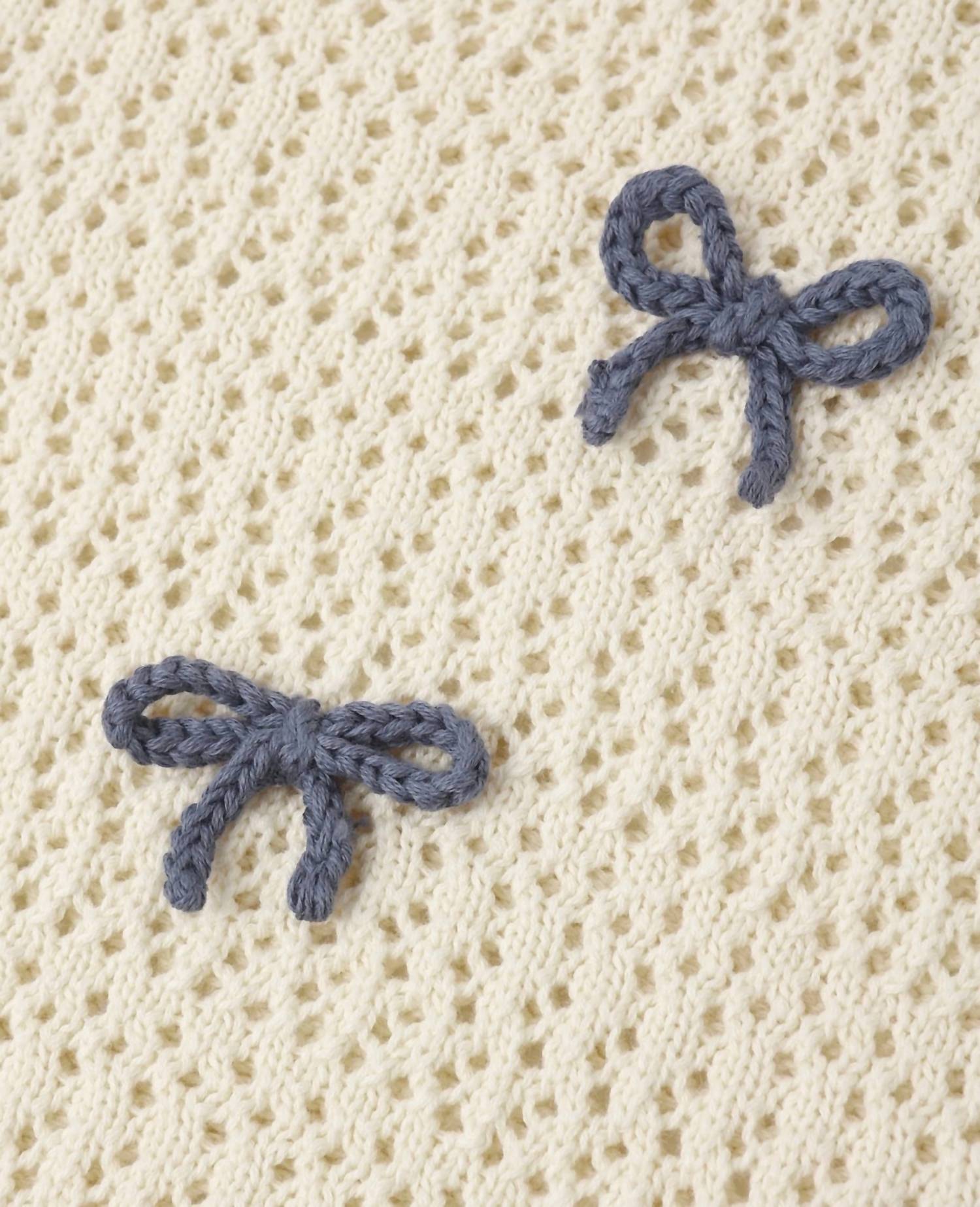 Rylee + Cru - Bow Crochet Knit Pullover