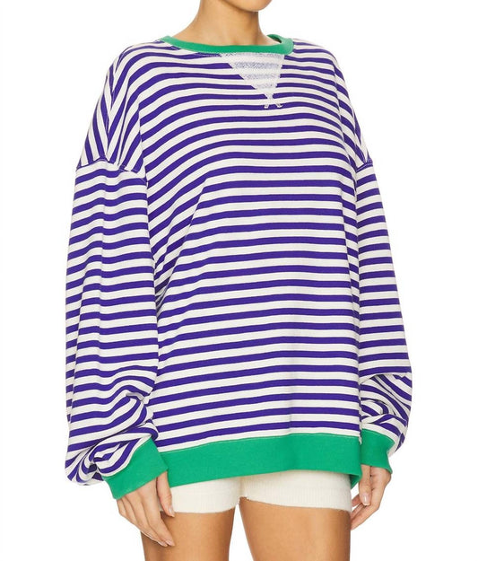 Free People - Classic Striped Oversized Crewneck Sweater