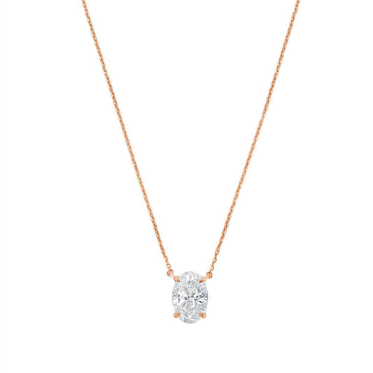 Diana M Jewels - 15.00 Ct Oval East–west Lab-grown Diamond Pendant Necklace