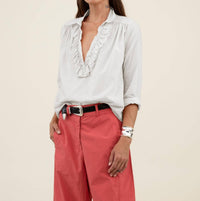 A SHIRT THING Women's Celine Cabo Top in white - women's blouse