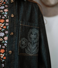 Antik Batik Eglantine Embroidered Jacket in indigo denim - women's jacket - view 4