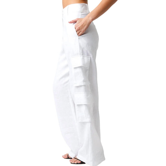 Olivaceous - Women's Tracy Linen Cargo Pants