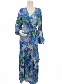 Qishma - Women's Long Sleeve Floral Wrap Dress