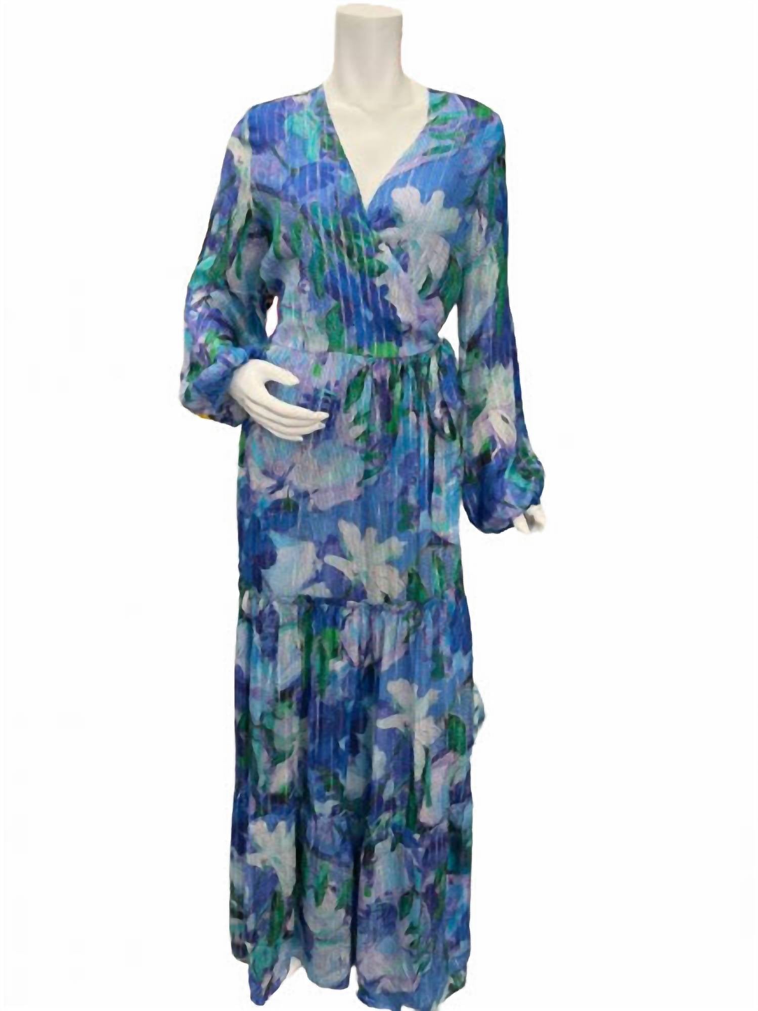 Qishma - Women's Long Sleeve Floral Wrap Dress