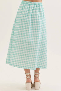 Entro - Gingham Midi Skirt Set