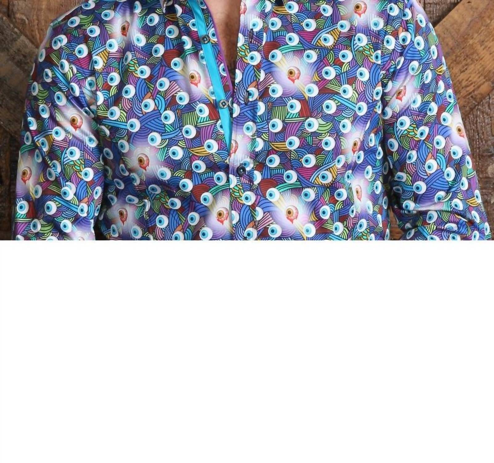 Eight X - Radical Eyeball Button Down Shirt With Trim