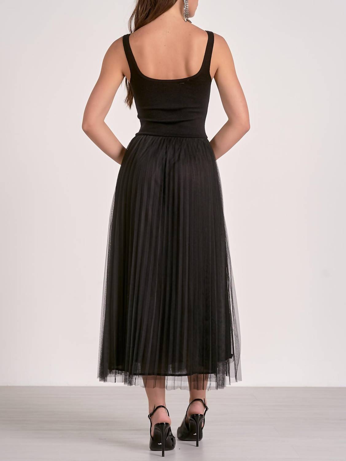 Elan - Tulle Skirt Midi Dress