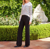 Karen Kane - Contrast Piped Wide Leg Pant