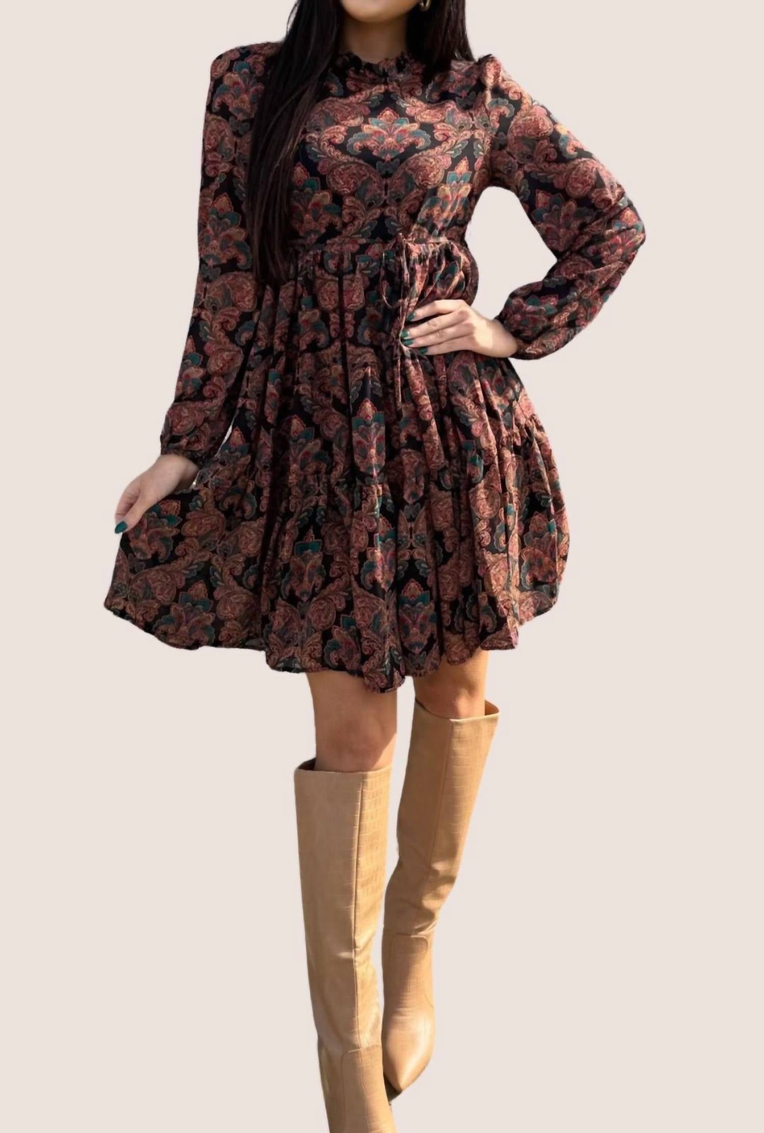 Molly Bracken - Paisley Print Mini Skater Dress