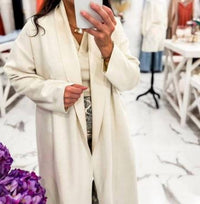 Sadie & Sage Women's Sunday Stroll Open Collar Cardigan in ivory - women's scarf - alternate view