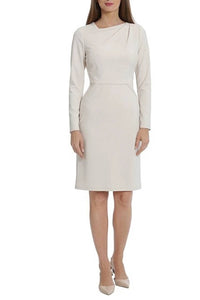 Maggy London - Long Sleeve Asymmetrical-neck Dress