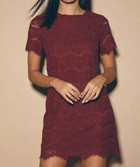 Lulus - Women's Take Me To Brunch Lace Shift Dress