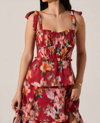 Astr - Mellorie Sweetheart Tiered Floral Maxi Dress