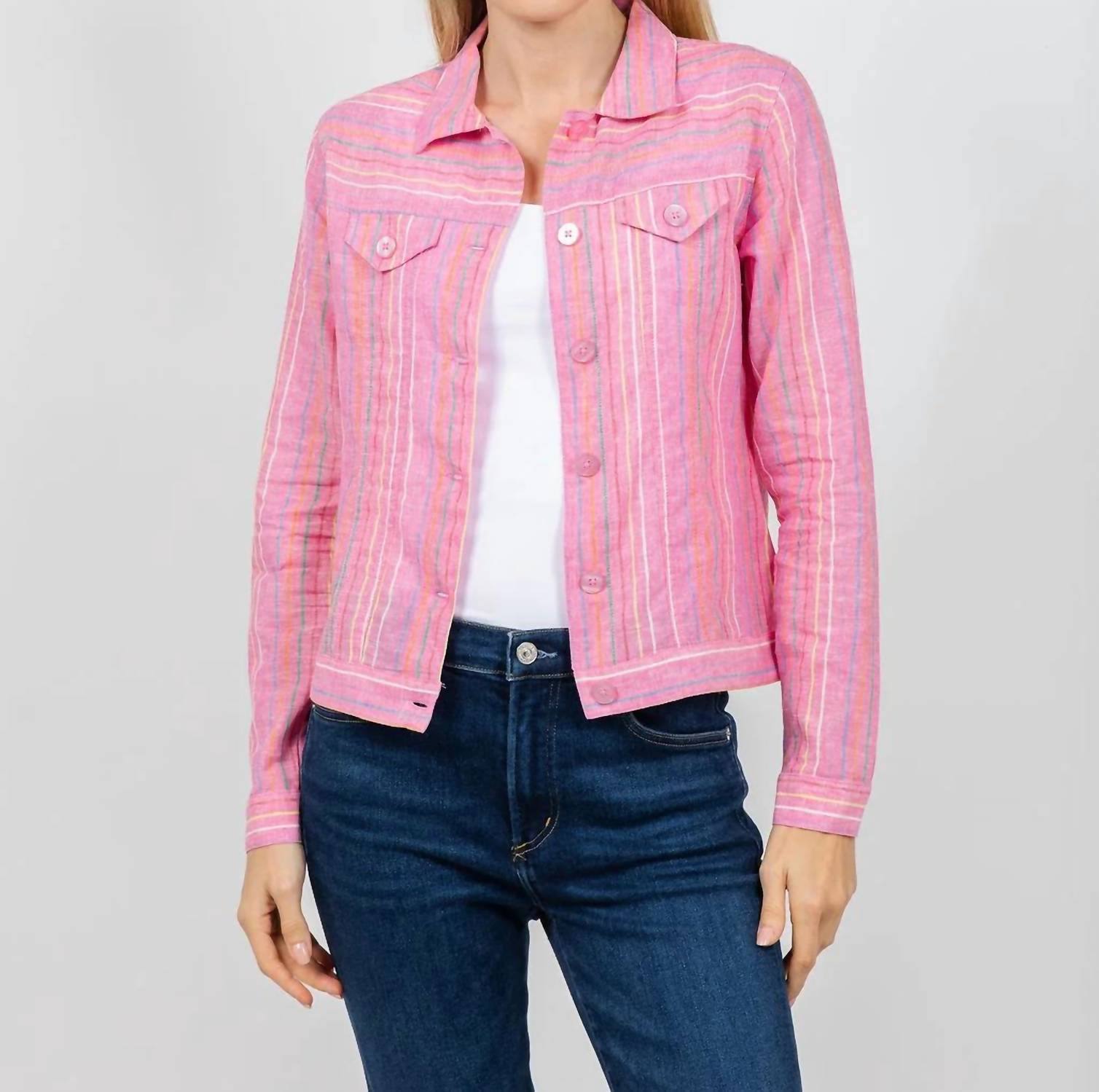 Pure Amici - Long Sleeves Linen Jacket