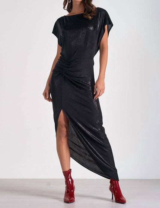 Elan - Metallic Cap Sleeve Dress
