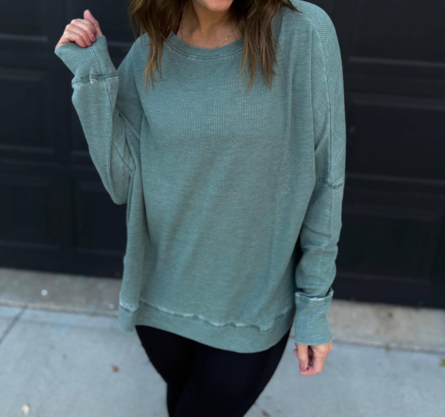 Mono B - Waffle Ribbed Pullover