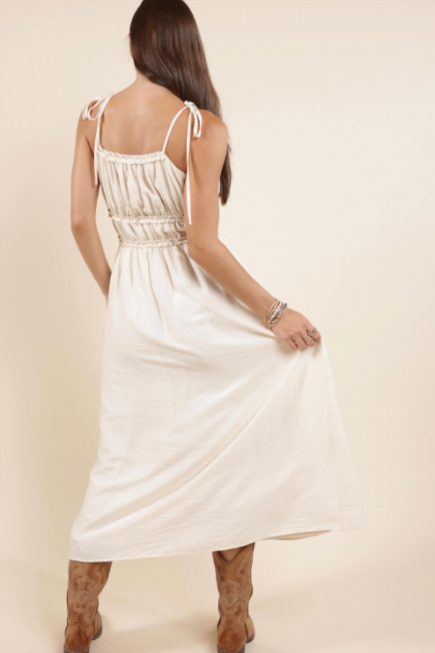 Sadie & Sage - Positivity Gathered Midi Dress