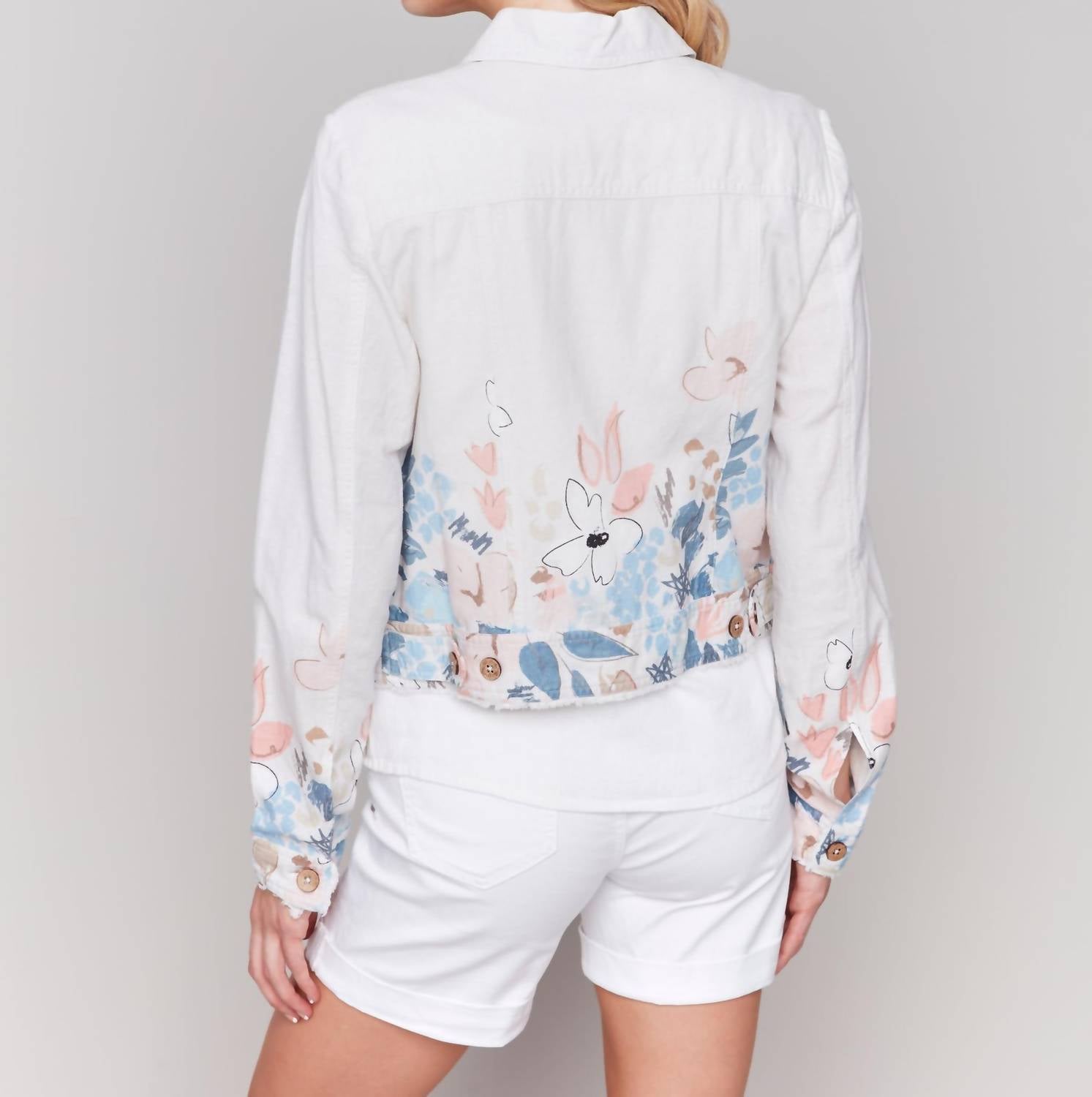 Charlie B - Front Pocket Floral Jacket