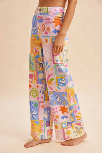 Anniewear - Summer Patchwork Wide Leg Jeans
