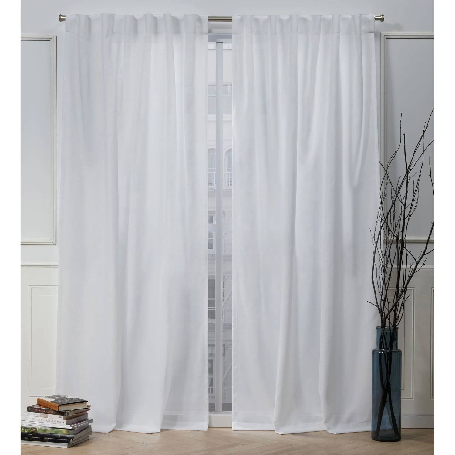 Nicole Miller - Faux Linen Slub Hidden Tab Top Panel Pair Curtain